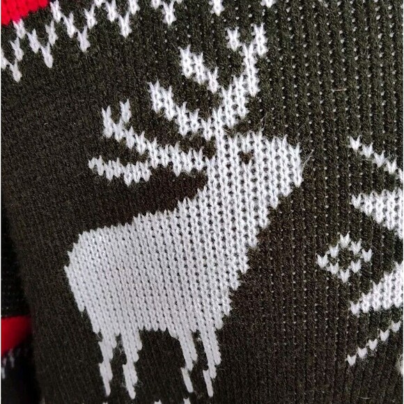 Vintage 90s Fair Isle Christmas Sweater Falls Creek Large Red Green Navy - Picture 5 of 8